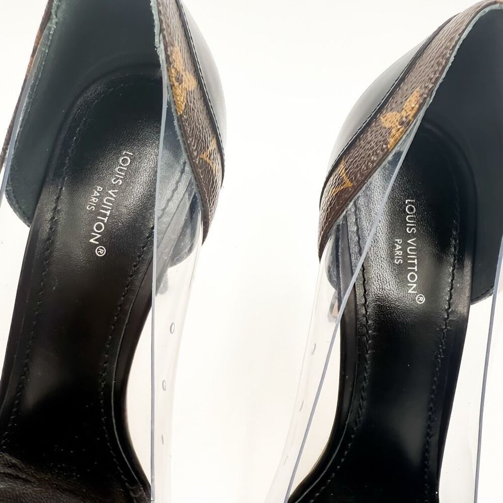 Louis Vuitton LV Monogram Call Back Heels Pumps EU 39.5 US 9.5 - Picture 5 of 12